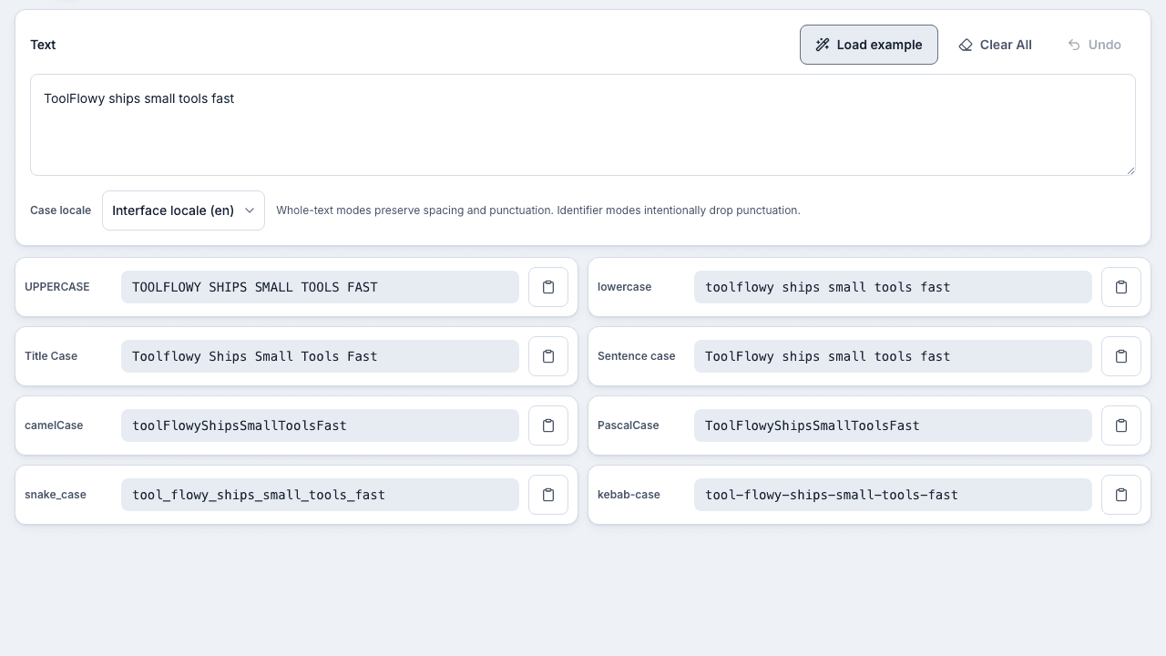 Screenshot of the Case Converter interface