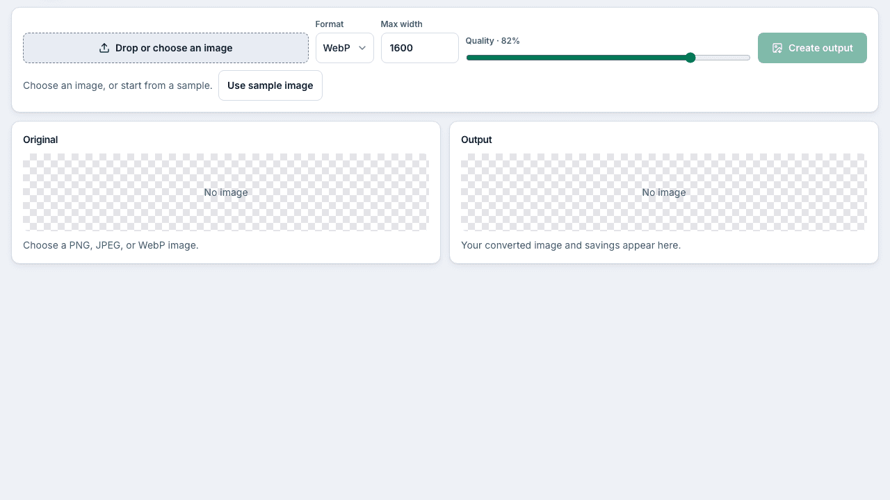 Screenshot of the Image Compressor interface