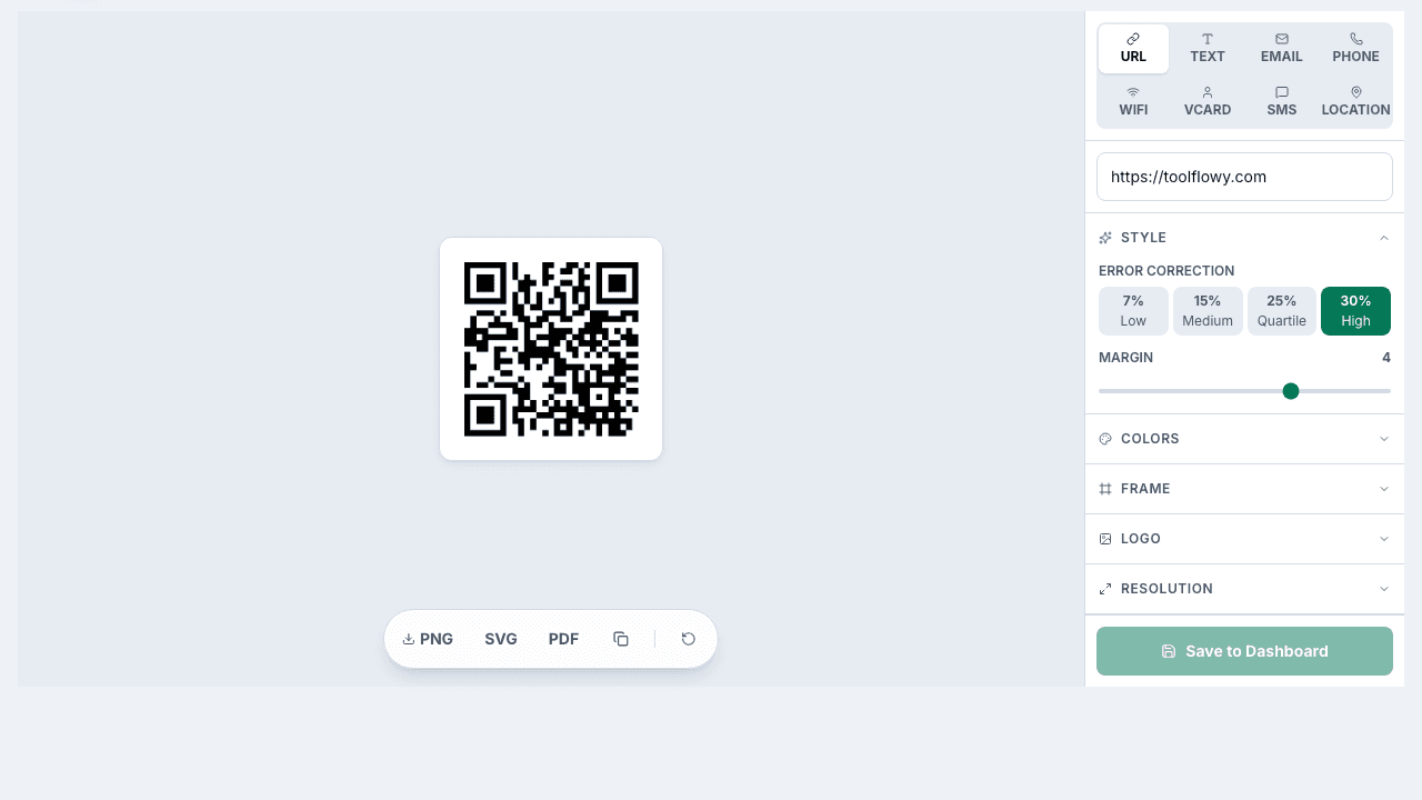 Screenshot of the QR Studio interface