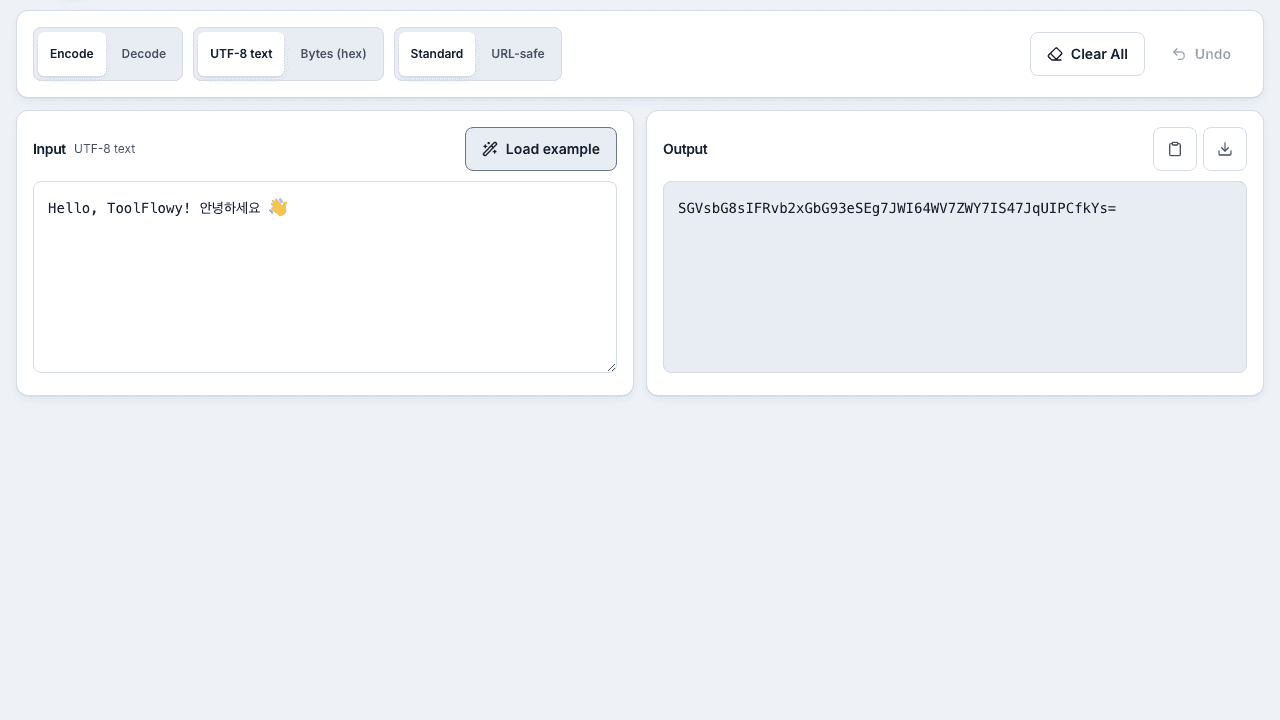 Screenshot of the Base64 Encoder interface
